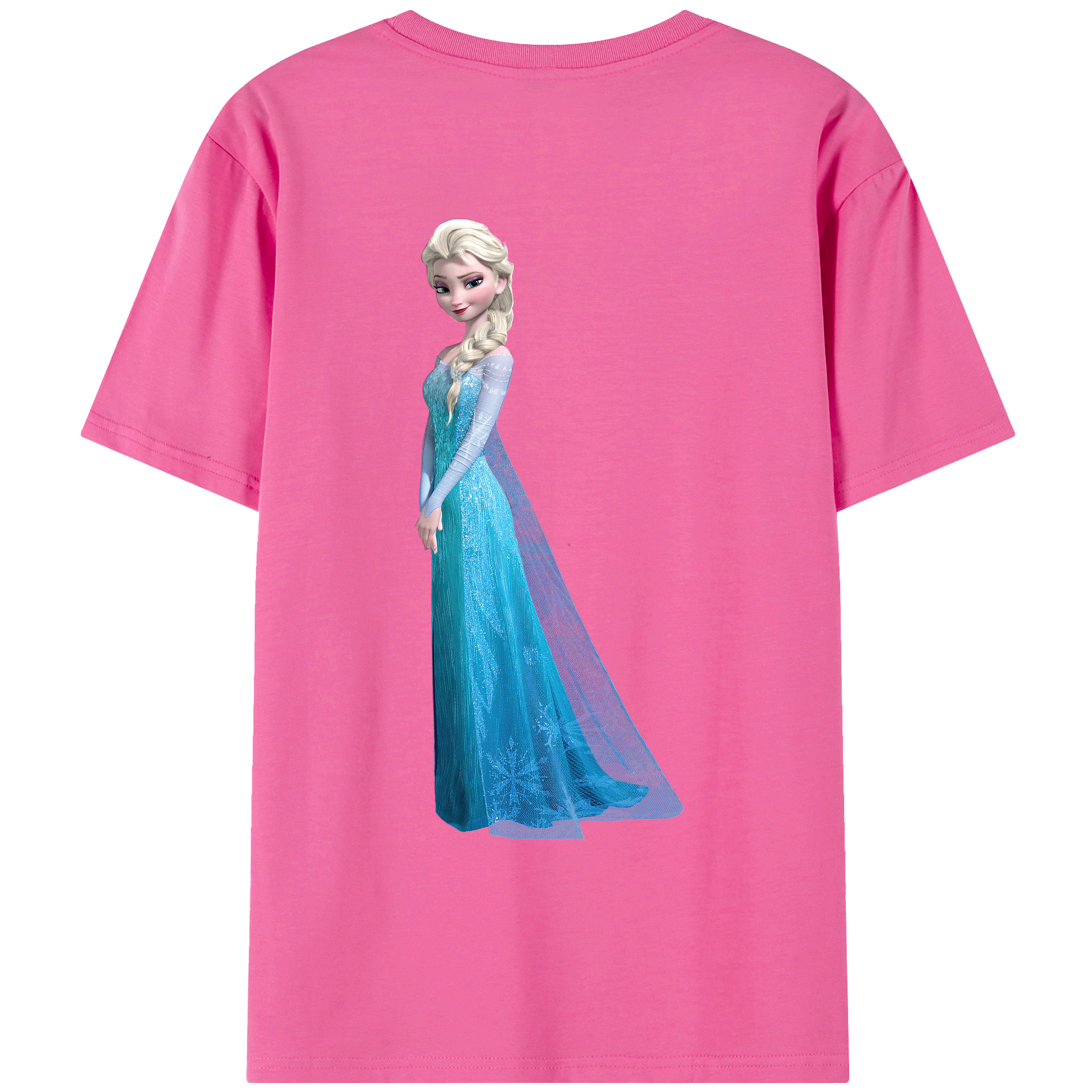 （画像用） アナと雪の女王 アンナ エルサ Frozen Anna Elsa レディース半袖Tシャツ(バックプリント)
